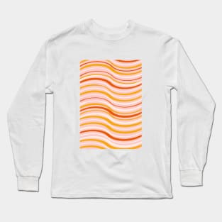 Retro Striped Abstract Pattern. Hippie trippy swirl 70s. Long Sleeve T-Shirt